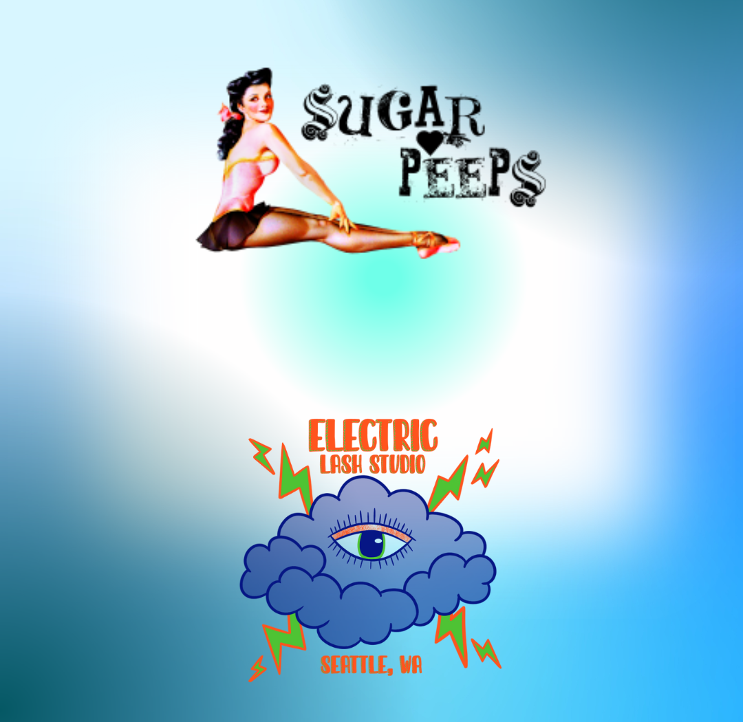 Sugar Peeps and Electric Lash Studio logos together